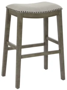Office Star OSP Designs Saddle Stool 30", 2-Pack [MET4330AG-GRY]