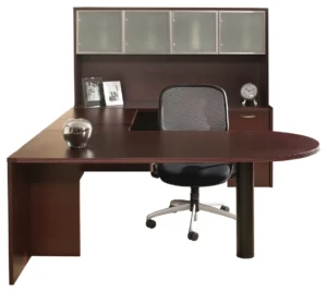 U Shaped Peninsula Desk with Hutch